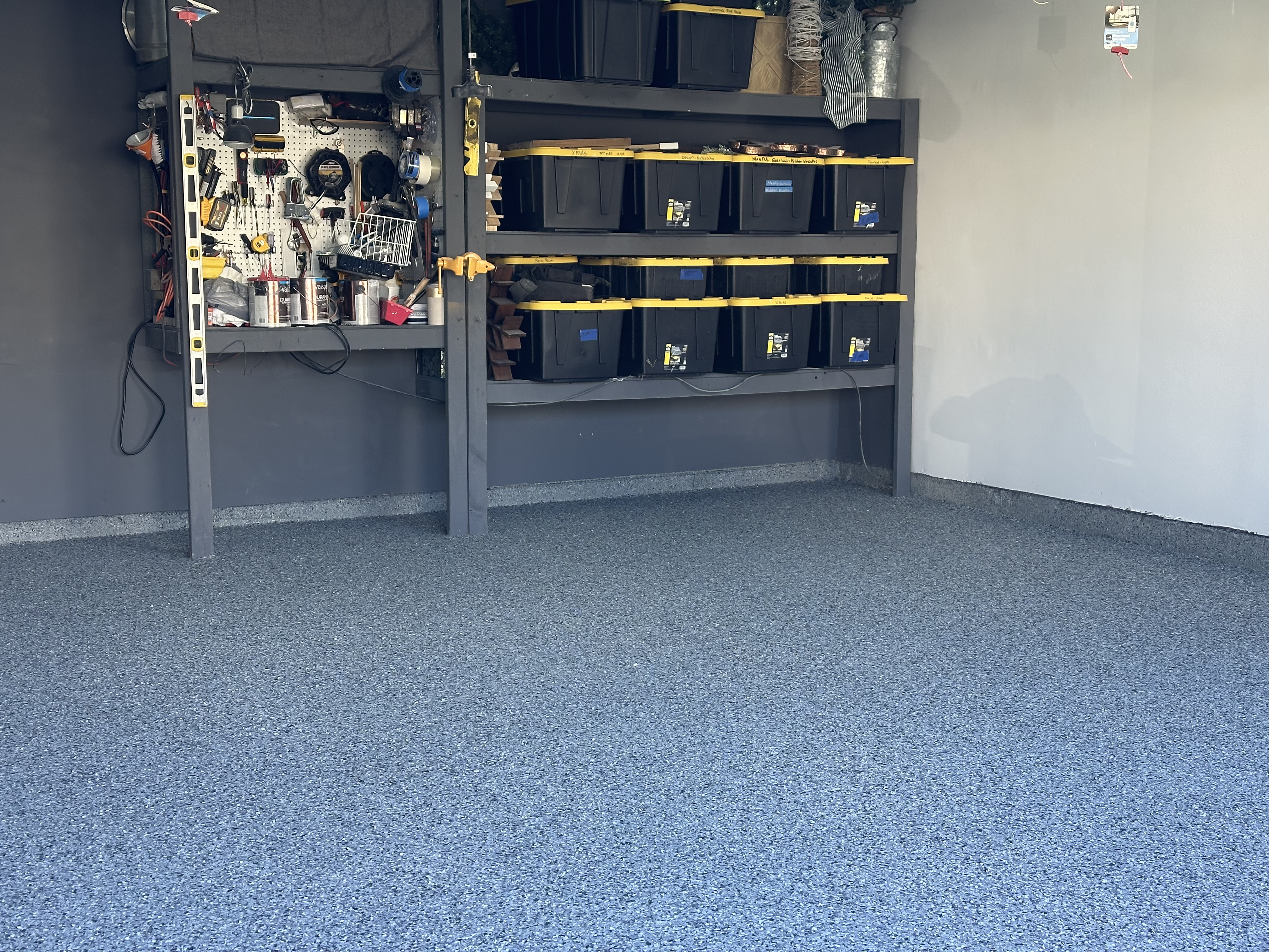 Polyaspartic garage floor coating installed in Bristow VA by Mod Garage of Nova